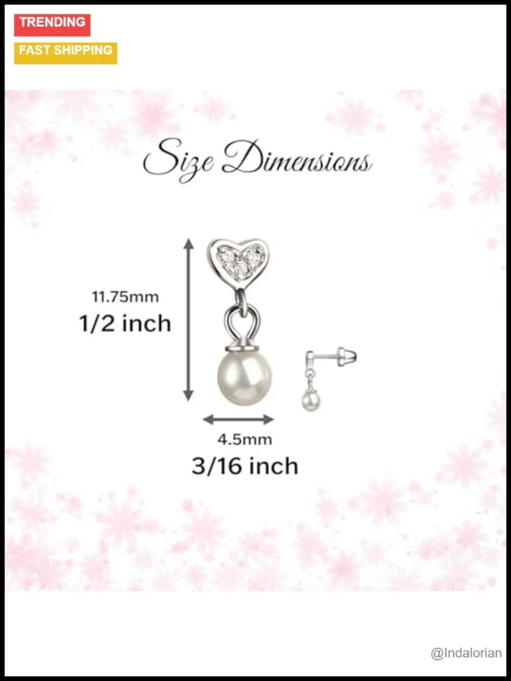 Sterling Silver Freshwater Pearl Drop Earrings for Girls Hypoallergenic Screw